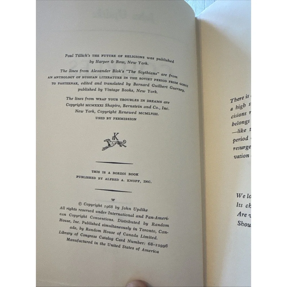 Couples. By John Updike. First Edition, First Printing.‎ 1968